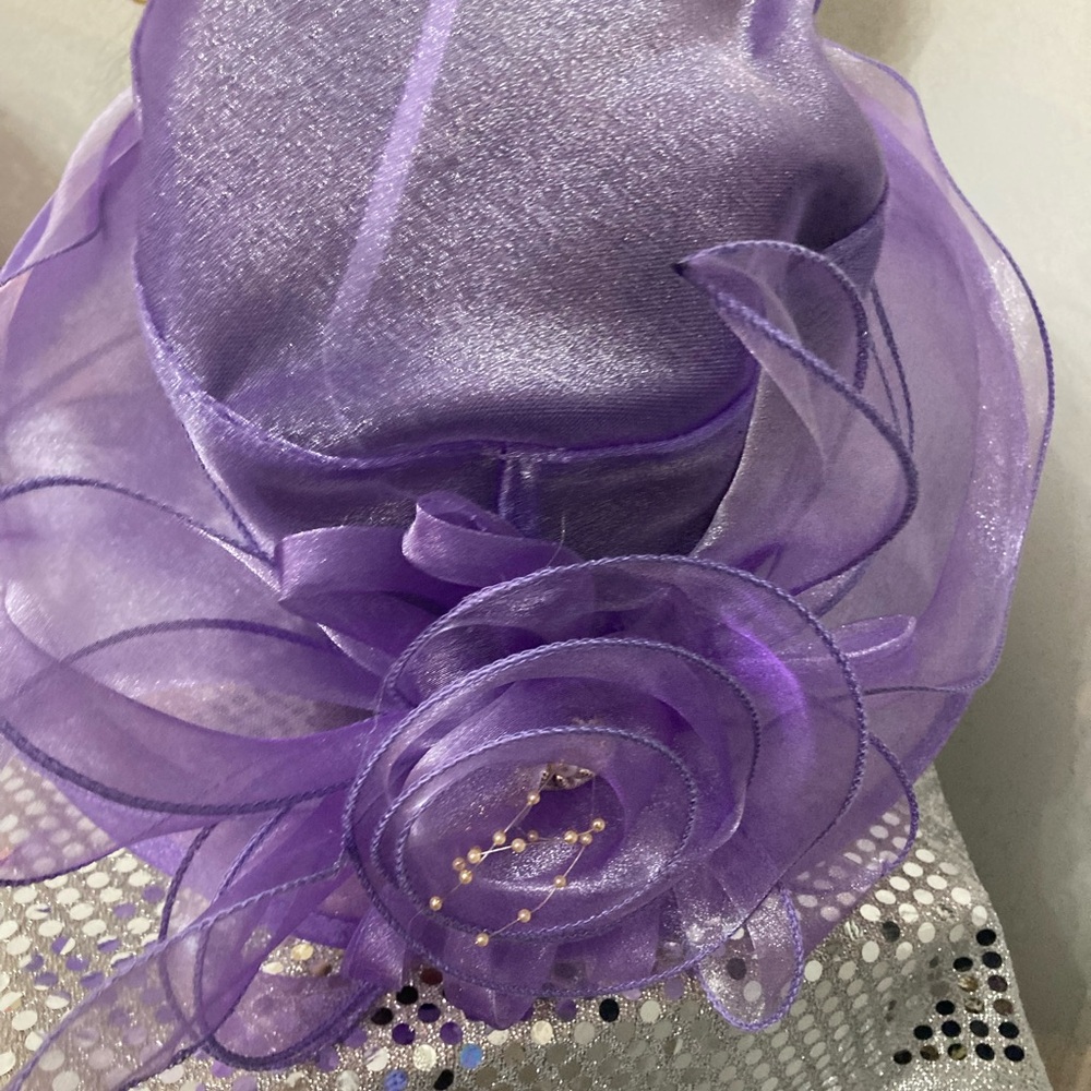 Elegant Purple Women's Hat church wedding tea party shower - Picture 3 of 5